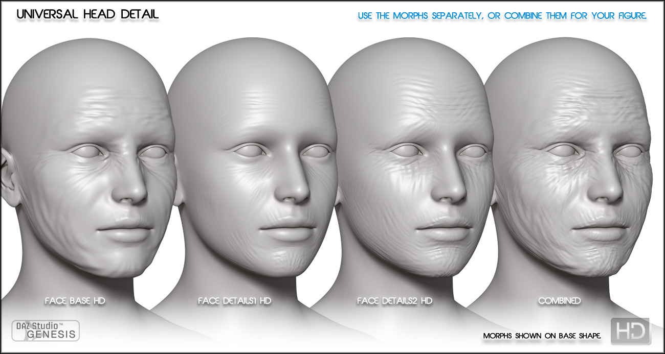 Aging Details HD for Genesis Aging Morphs by: Zev0, 3D Models by Daz 3D