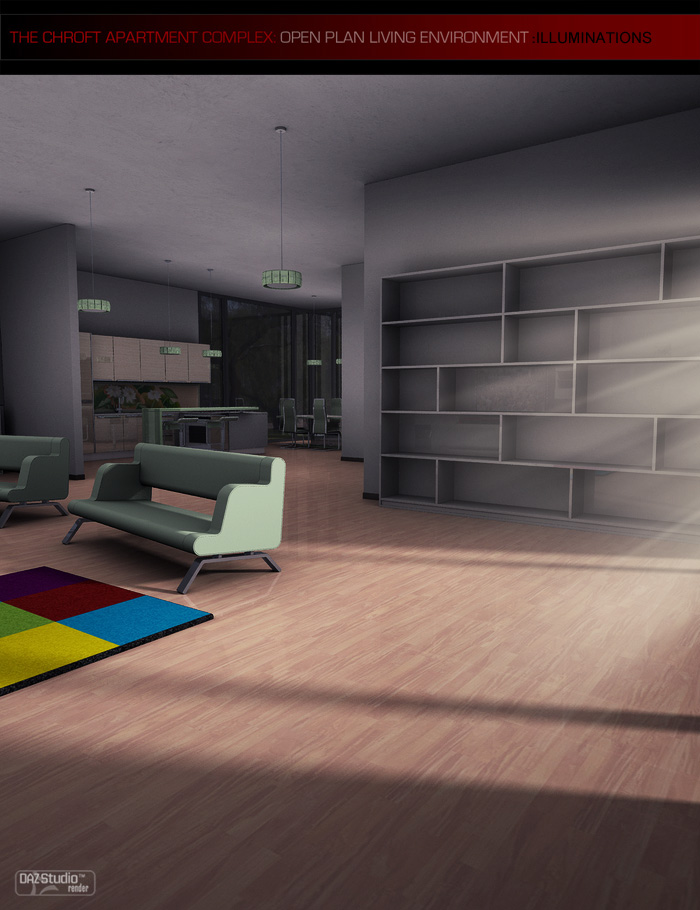 Chroft Apartment Complex Illuminations Kit by: ForbiddenWhispers, 3D Models by Daz 3D