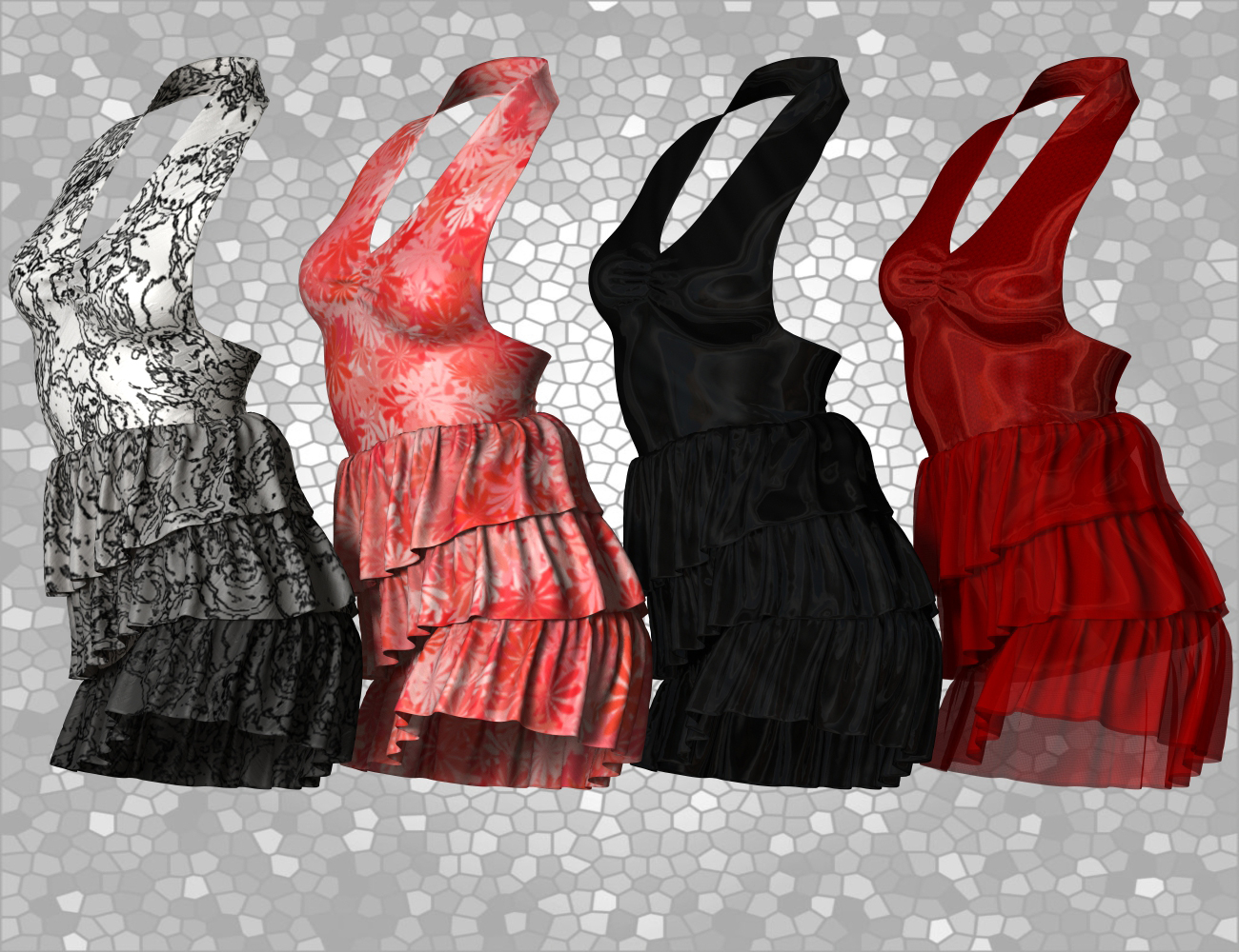 Layer Dress for Genesis 2 Female(s) by: Trendy Renders, 3D Models by Daz 3D