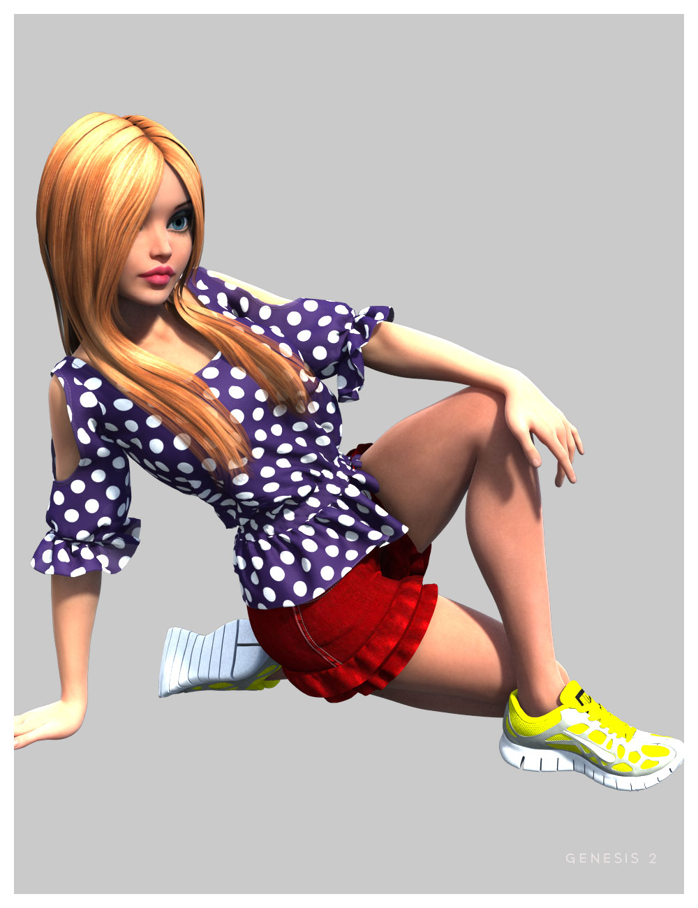 Young Shirt For Genesis 2 Female(s) by: Cute3D, 3D Models by Daz 3D