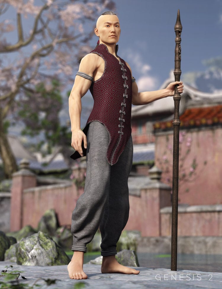 Serpentine Monk Outfit for Genesis 2 Male(s)