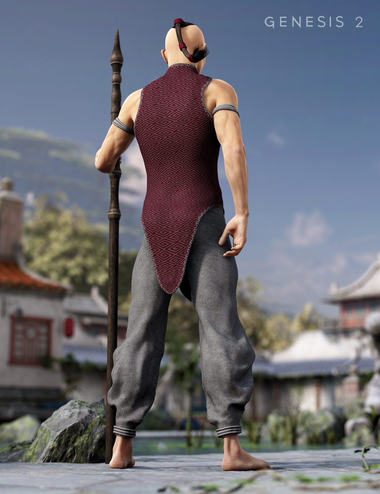 Serpentine Monk Outfit for Genesis 2 Male(s) by: Barbara BrundonSarsa, 3D Models by Daz 3D
