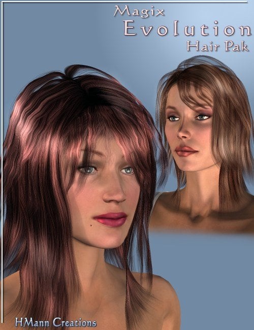 Evolution Hair Pack by: Magix 101, 3D Models by Daz 3D