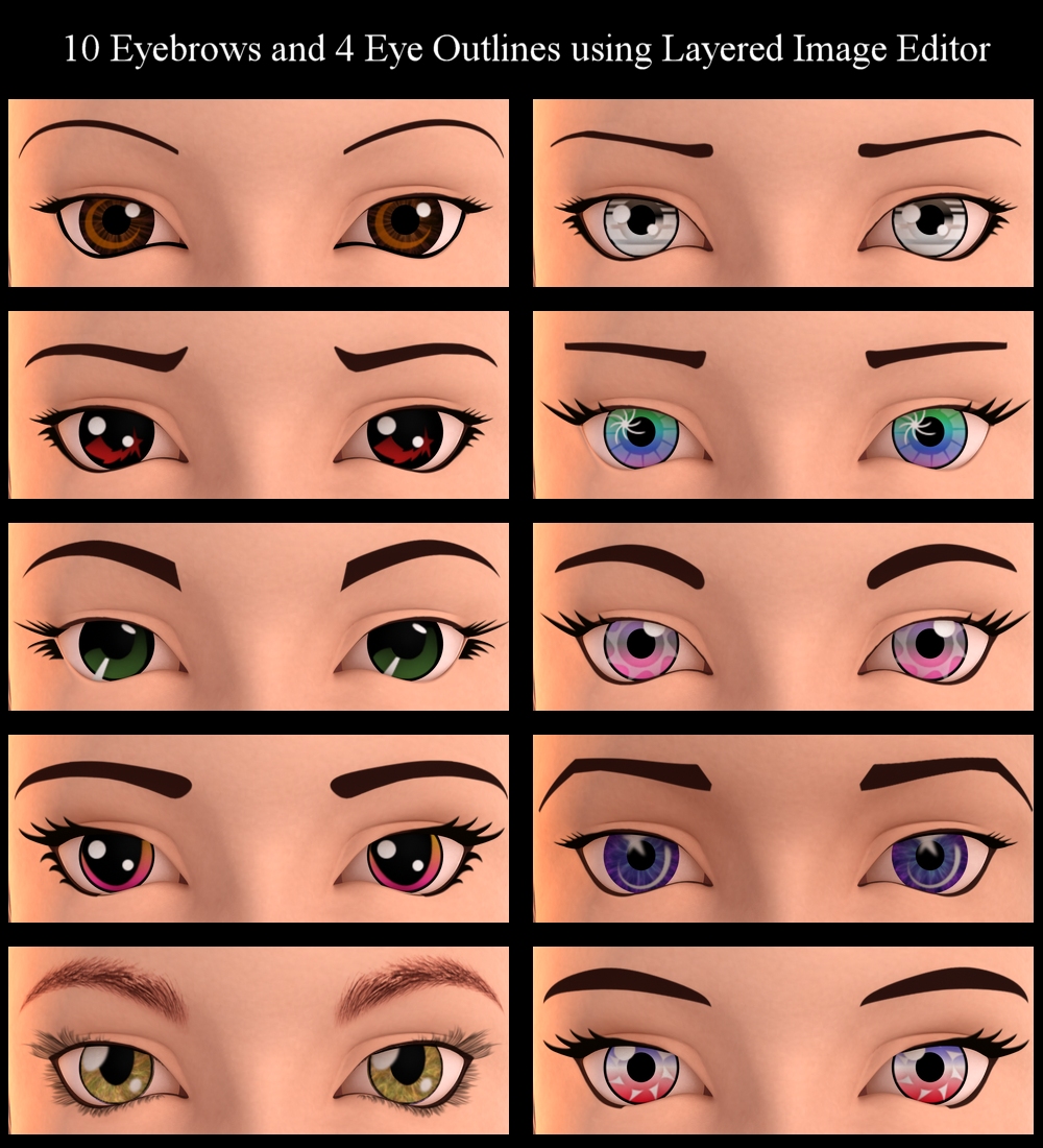 DG Toon Style Eyes for Genesis 2 Female(s) by: IDG DesignsDestinysGarden, 3D Models by Daz 3D