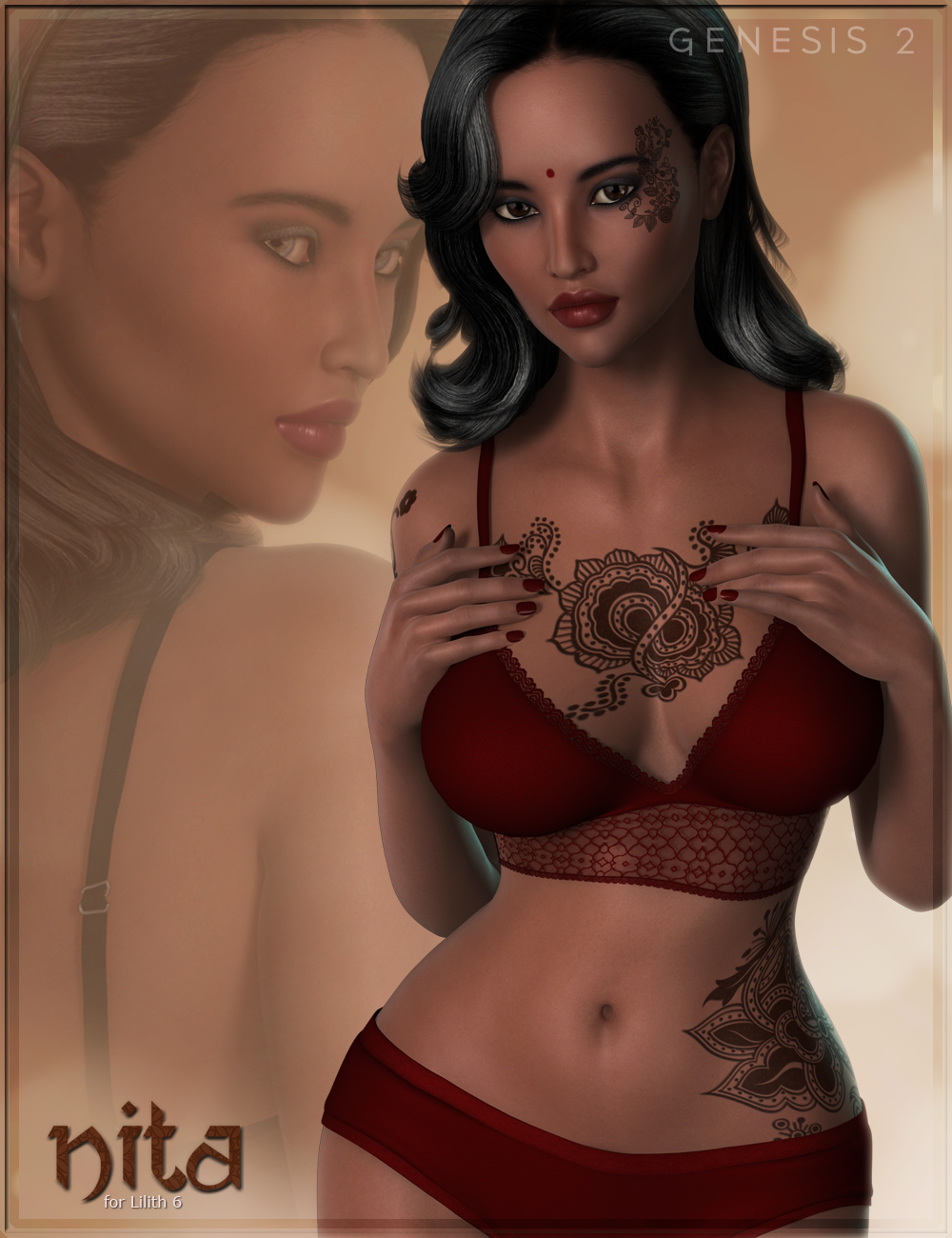 FW Nita for Lilith 6 by: Fred Winkler Art, 3D Models by Daz 3D