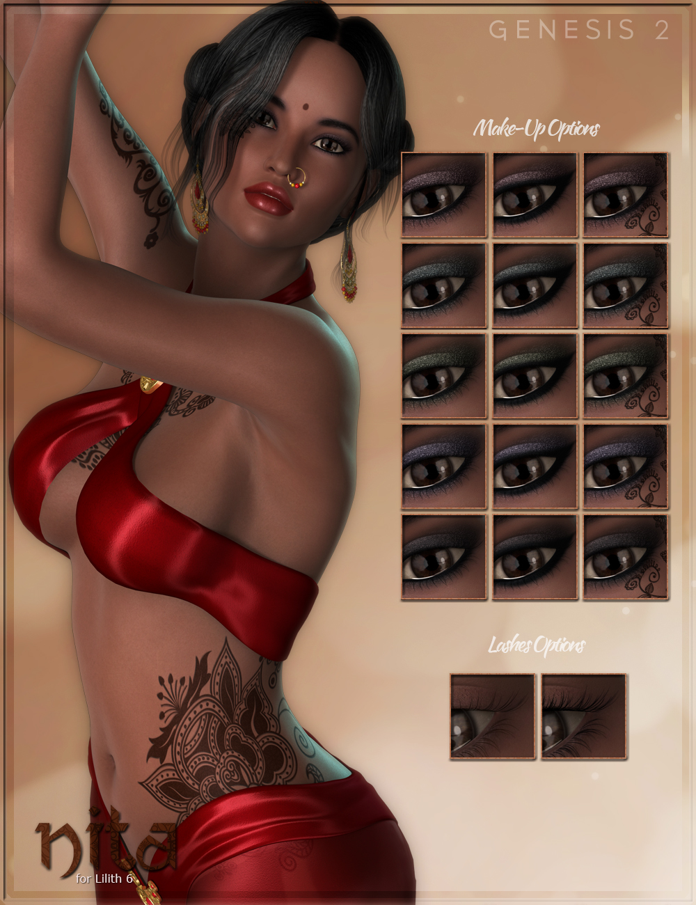 FW Nita for Lilith 6 by: Fred Winkler Art, 3D Models by Daz 3D