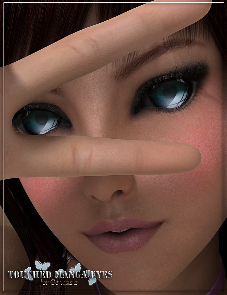 Touched Manga Eyes for Genesis 2 Female(s) by: Renderwelten, 3D Models by Daz 3D