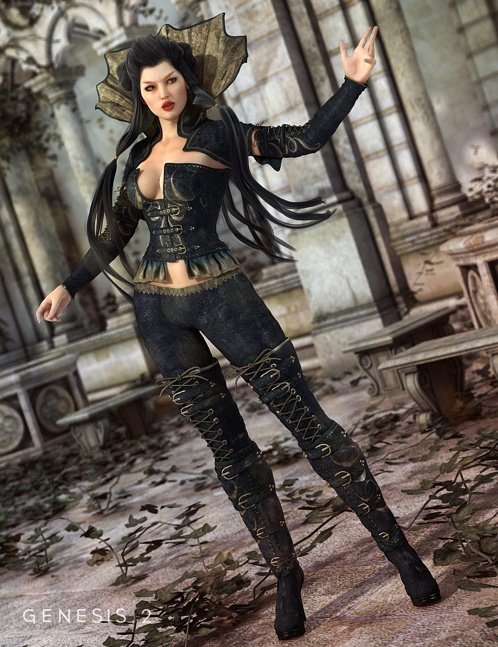 Dark Princess for Genesis 2 Female(s) by: Barbara BrundonSarsa, 3D Models by Daz 3D