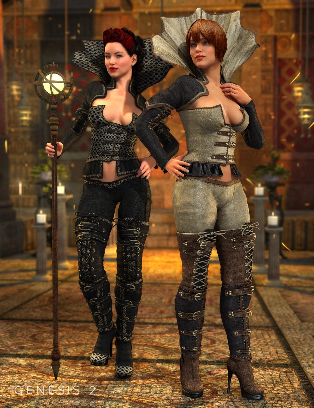 Dark Princess Outfit Textures by: Sarsa, 3D Models by Daz 3D