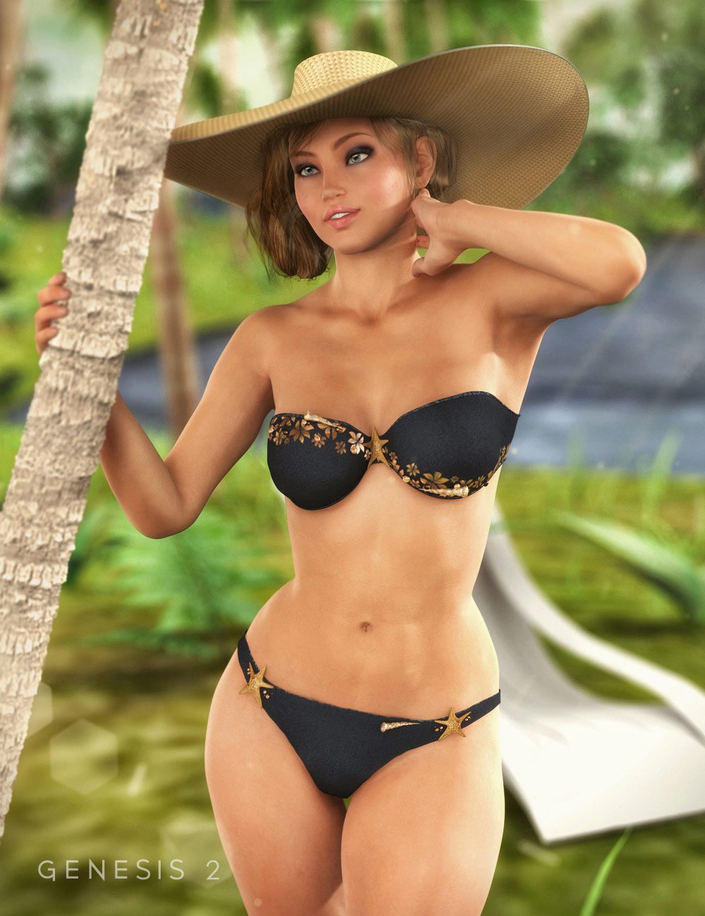 RW Sea Bikini for Genesis 2 Female(s) by: Renderwelten, 3D Models by Daz 3D