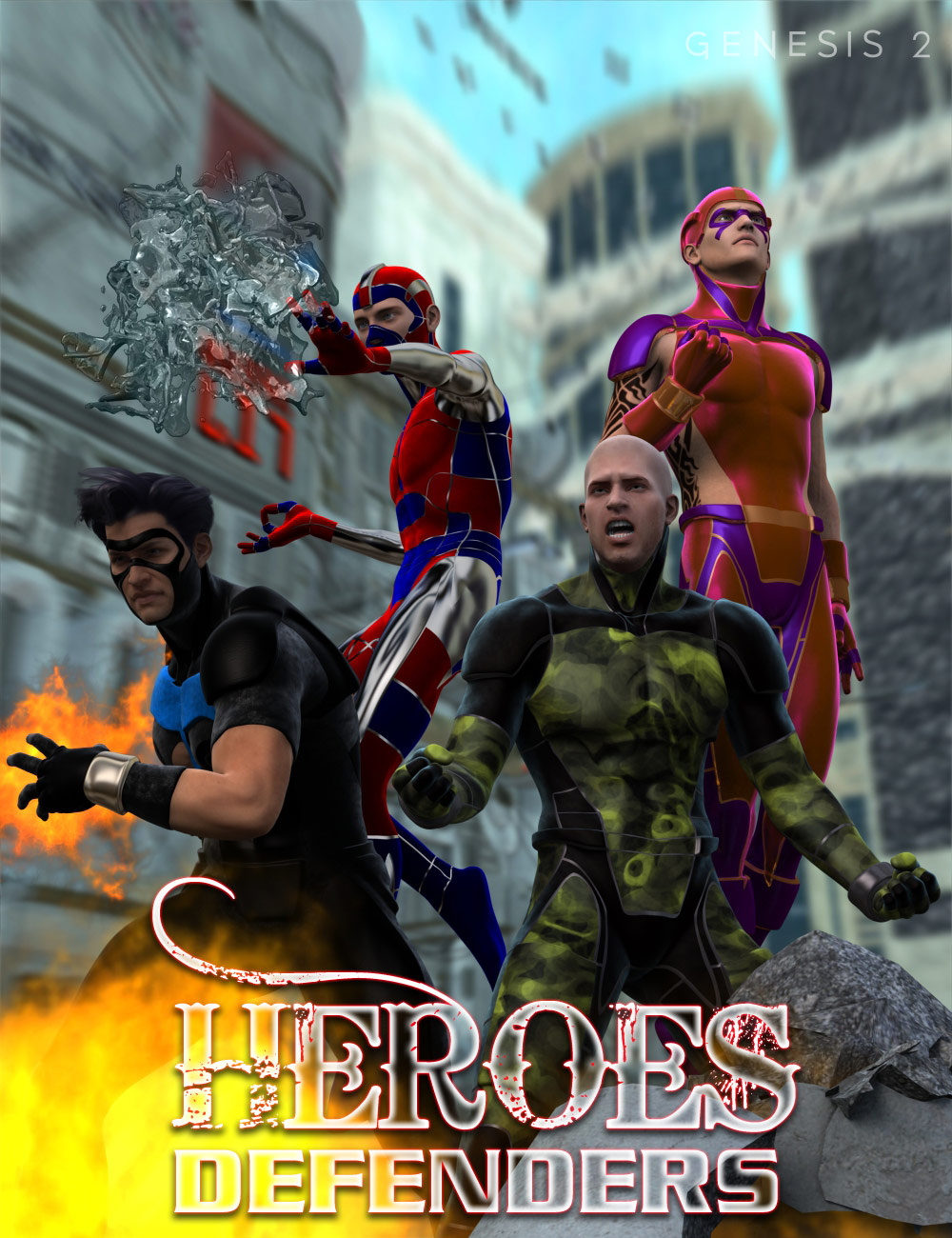Heroes Defenders Poses for Genesis 2 Male(s) by: Muscleman, 3D Models by Daz 3D