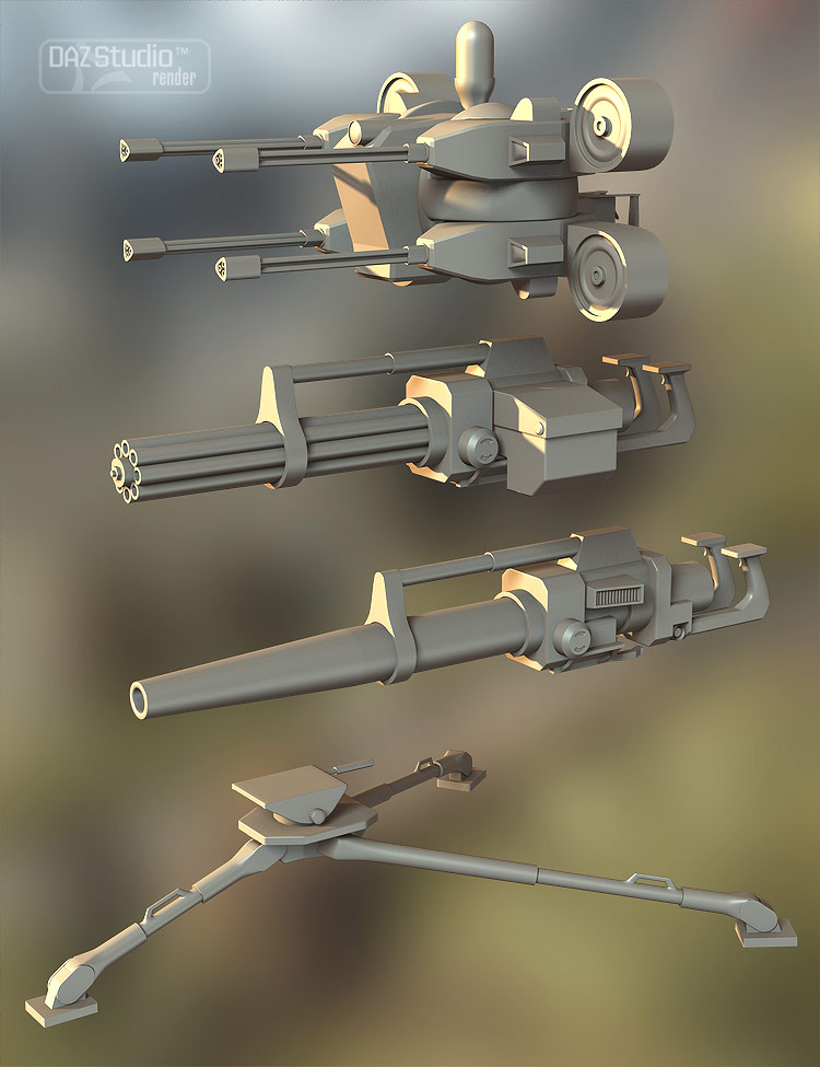 Big Guns SciFi Weapons by: Valandar, 3D Models by Daz 3D