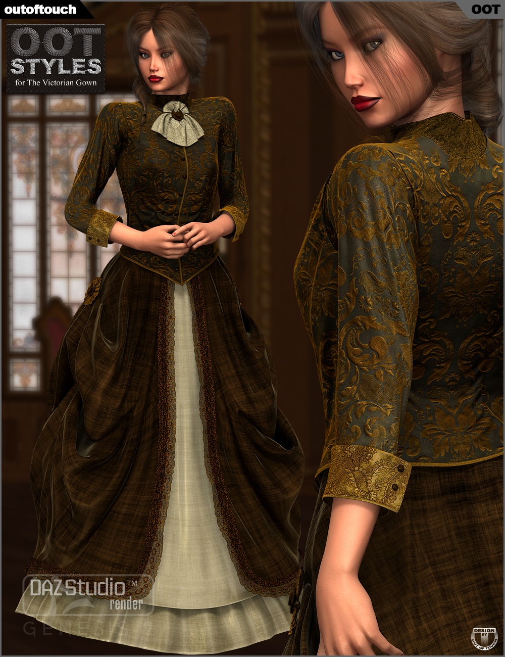 OOT Styles for The Victorian Gown for Genesis 2 Female(s) | Daz 3D