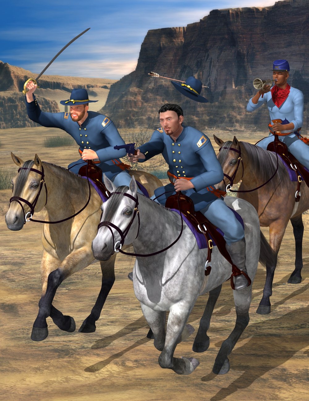 Cavalry Combat by: Don Albert, 3D Models by Daz 3D