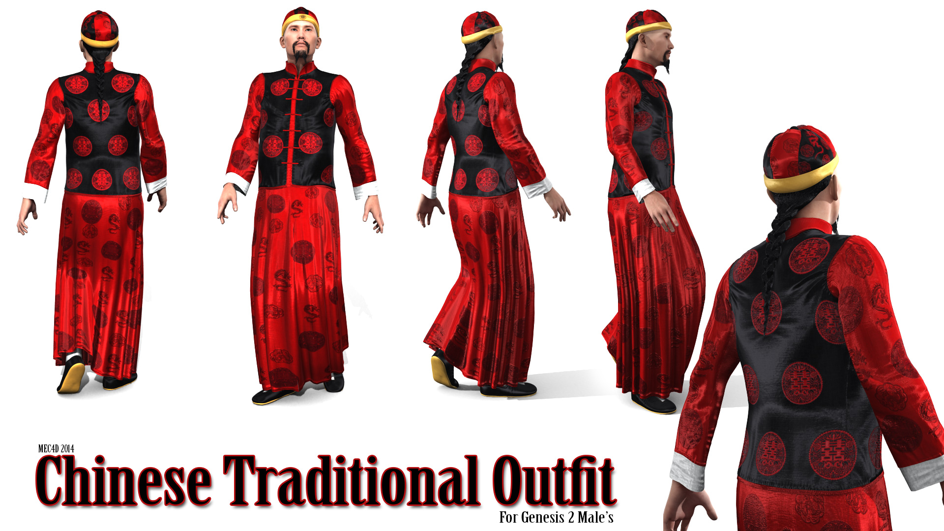 Mec4D Chinese Traditional Outfit Genesis 2 Male(s) by: Mec4D, 3D Models by Daz 3D