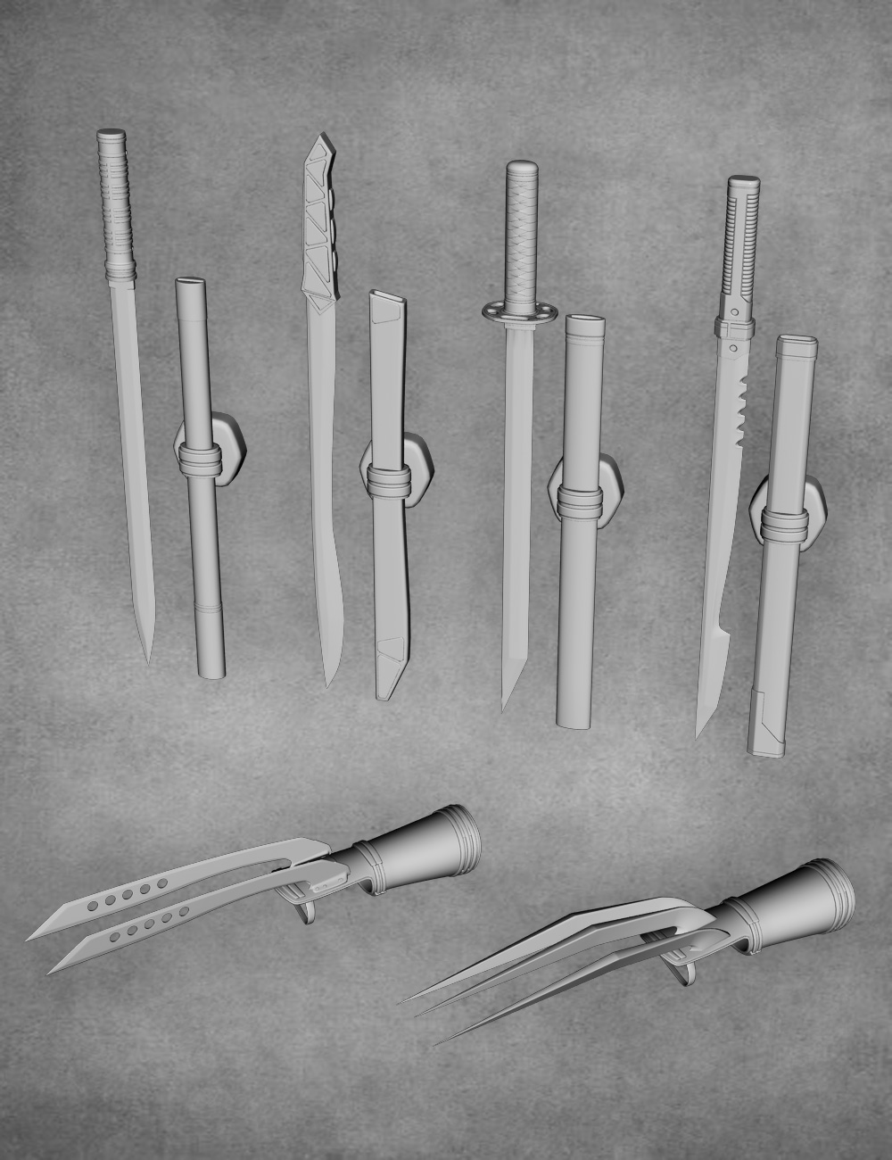 Modern Ninja Blades for Genesis 2 Male(s) Modern Ninja Blades for Genesis 2 Male(s) by: Velemudr, 3D Models by Daz 3D