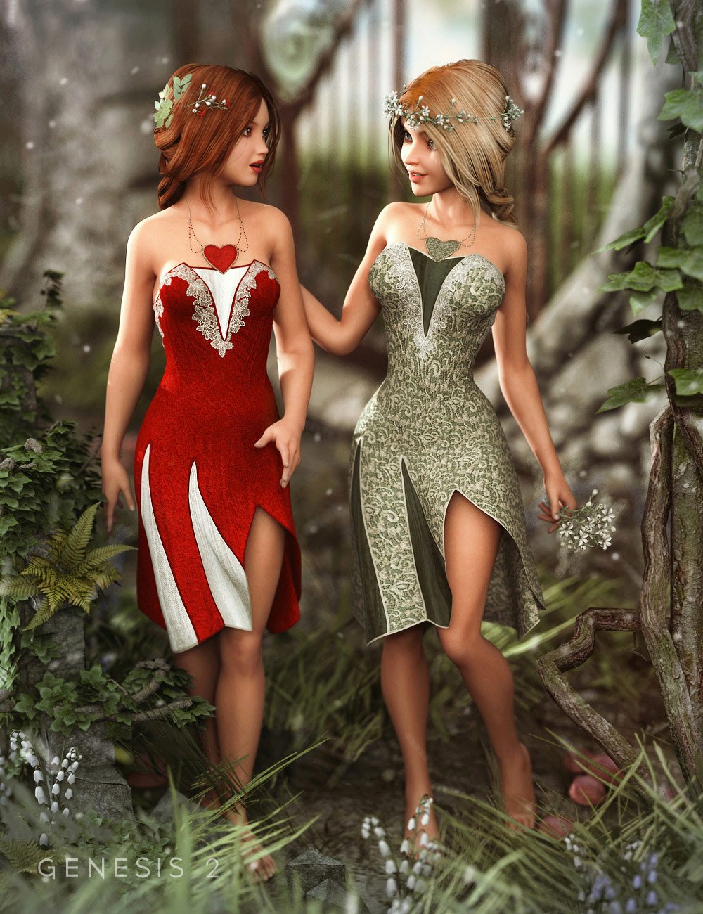 Woodland Dancer Outfit Textures by: Sarsa, 3D Models by Daz 3D