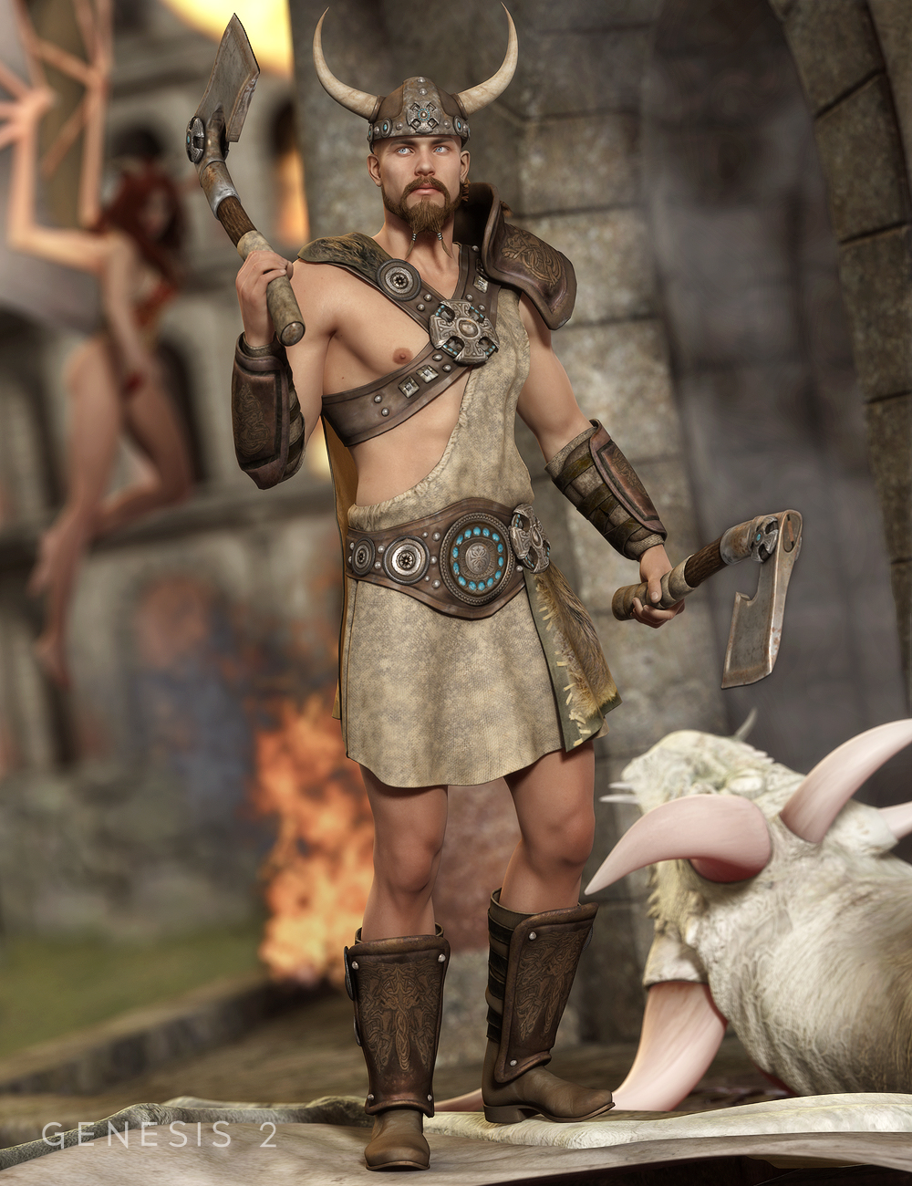 Viking Outfit for Genesis 2 Male(s) by: DarkStarBurningVal3dart, 3D Models by Daz 3D
