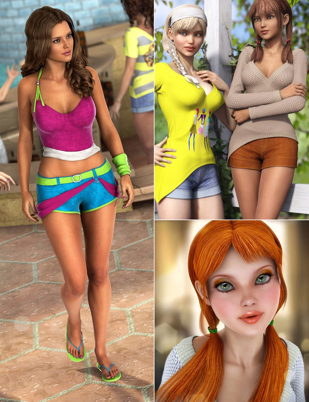 Sora Summer Bundle by: , 3D Models by Daz 3D