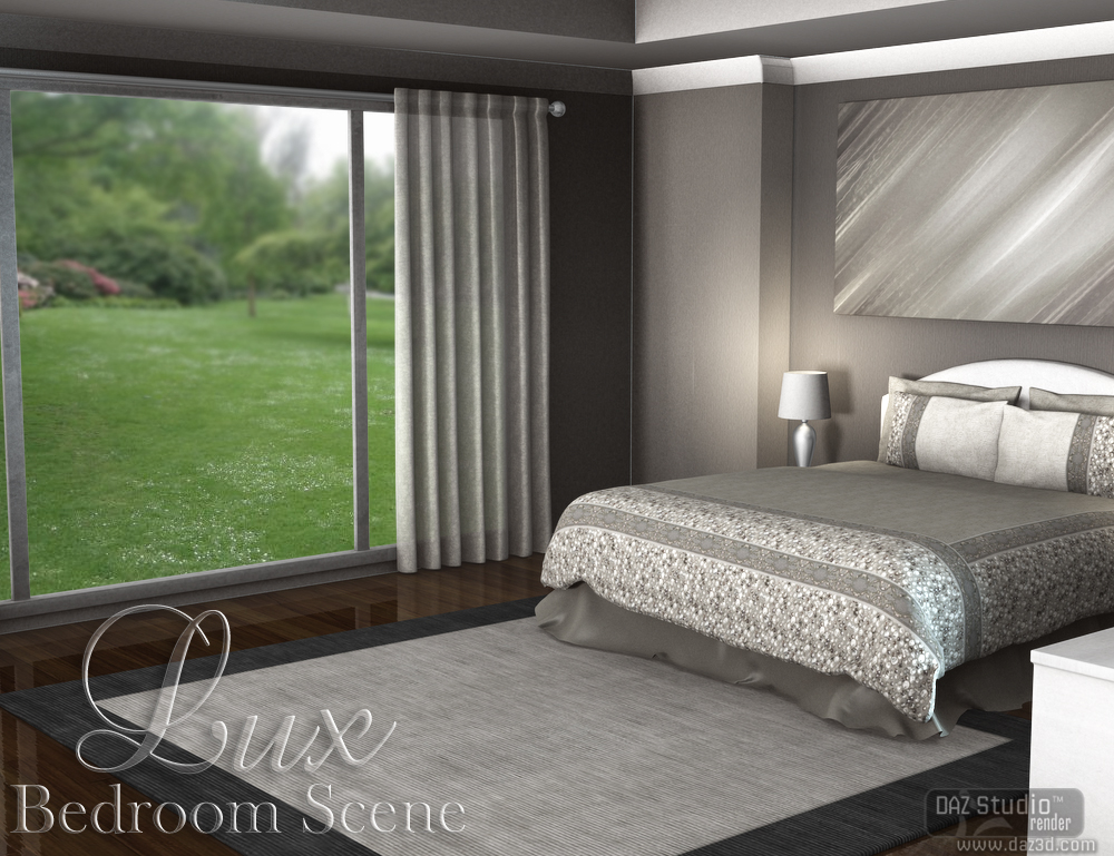 Luxury Bedroom Scene by: Nikisatez, 3D Models by Daz 3D