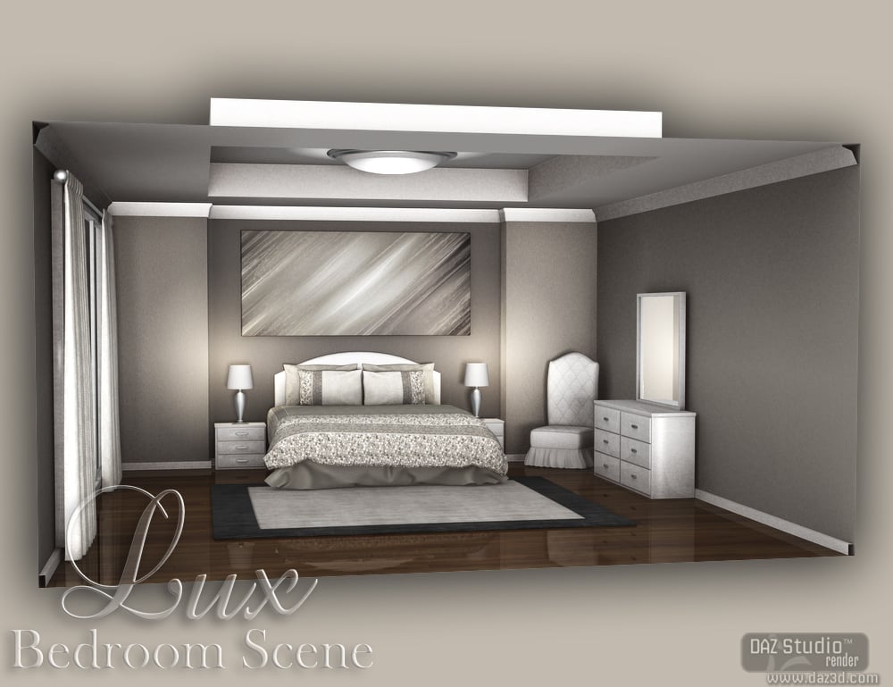 Luxury Bedroom Scene by: Nikisatez, 3D Models by Daz 3D
