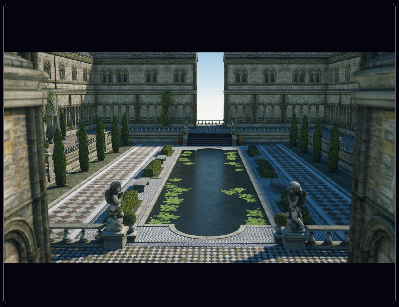 The Courtyard Pool The Courtyard Pool by: Stonemason, 3D Models by Daz 3D
