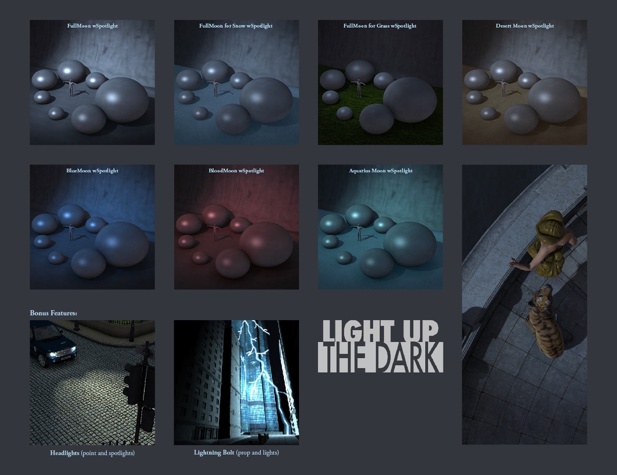 Light Up The Dark DAZ Studio Lights by: SickleyieldMarshian, 3D Models by Daz 3D