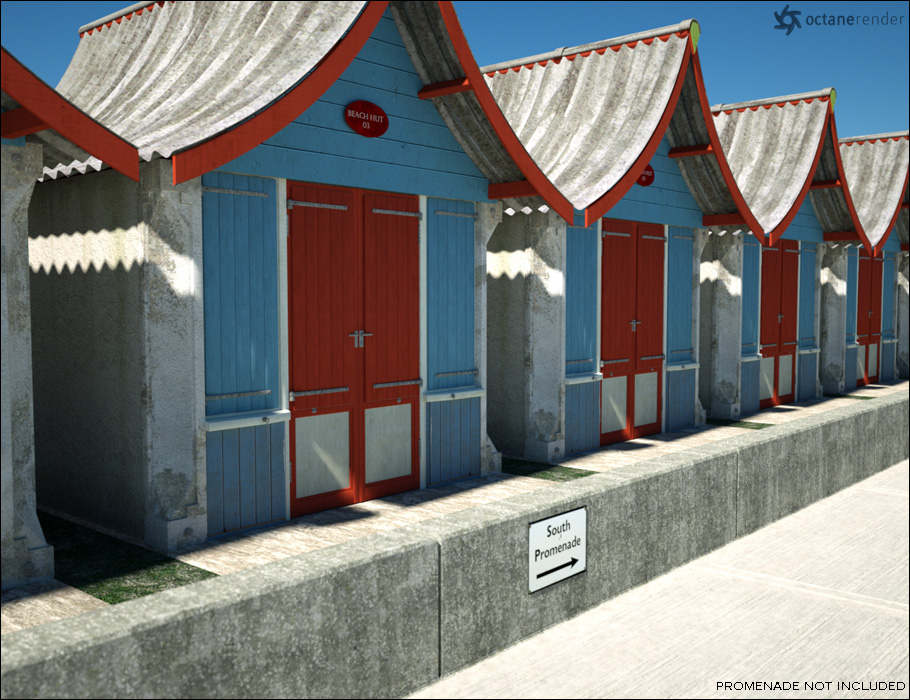 By the Seaside Beach Huts by: David BrinnenForbiddenWhispers, 3D Models by Daz 3D