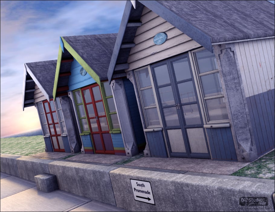 By the Seaside Beach Huts By the Seaside Beach Huts by: David BrinnenForbiddenWhispers, 3D Models by Daz 3D