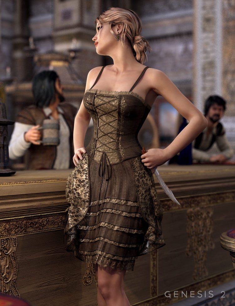 Francesca Dress for Genesis 2 Female(s) by: MadaSarsa, 3D Models by Daz 3D