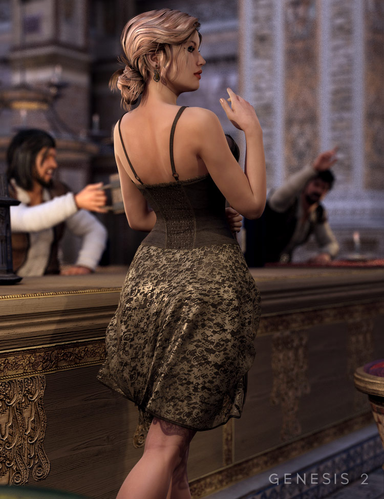 Francesca Dress for Genesis 2 Female(s) by: MadaSarsa, 3D Models by Daz 3D