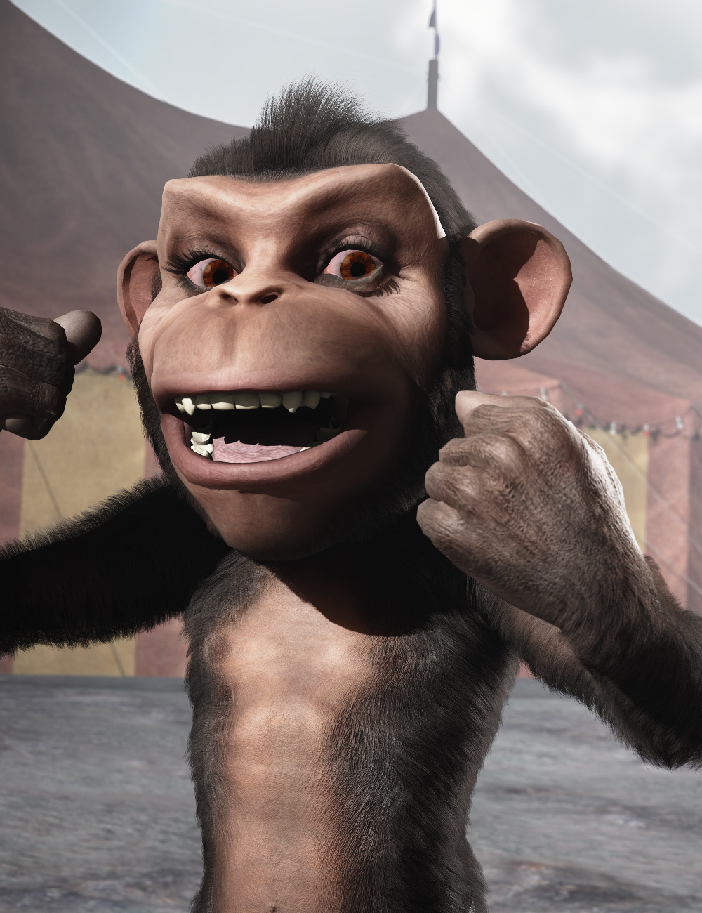 Darwin the Toon Chimp by: RawArt, 3D Models by Daz 3D