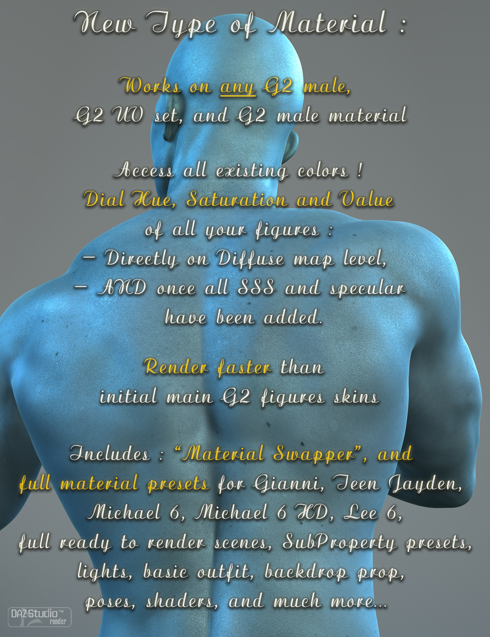 Amazing Skins For Genesis 2 Male(s) by: V3Digitimes, 3D Models by Daz 3D