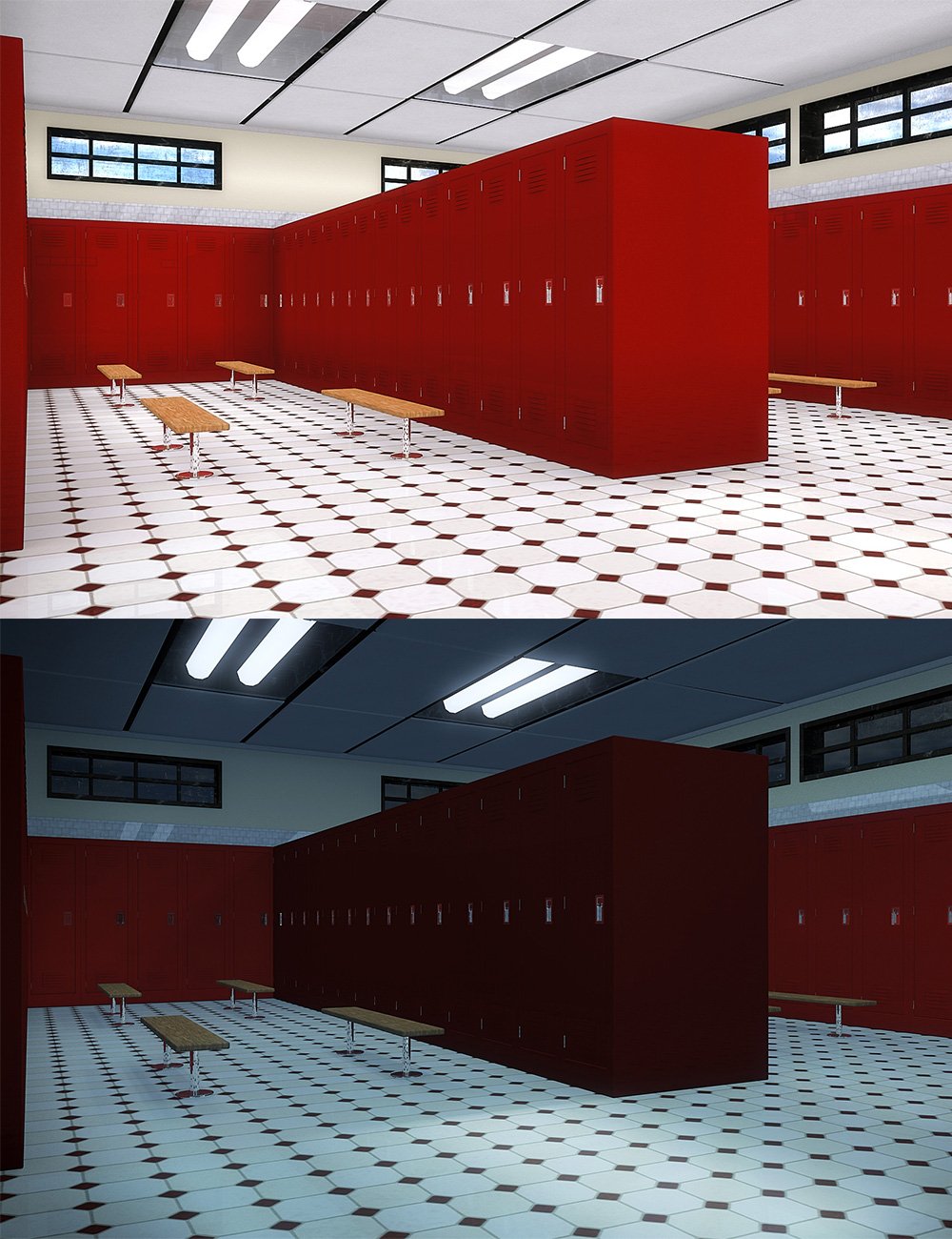 Locker Room Lights by: , 3D Models by Daz 3D