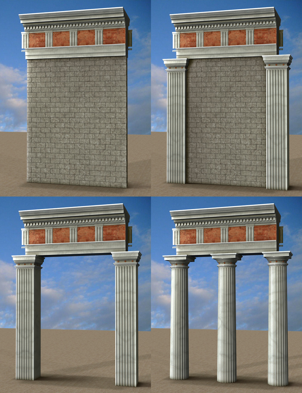 Roman Doric Ornamental Construction Kit Roman Doric Ornamental Construction Kit by: KRAIG, 3D Models by Daz 3D