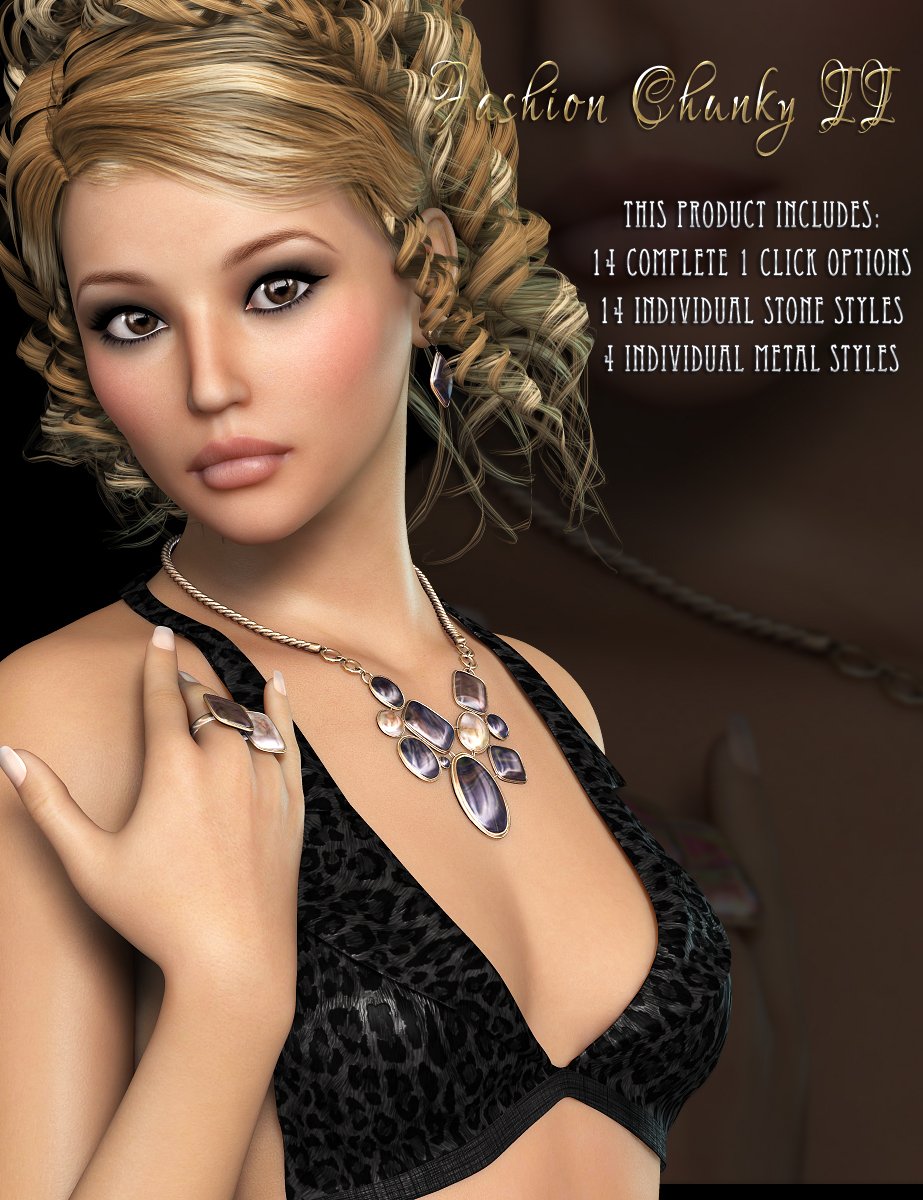 Fashion Chunky Jewelry II by: WildDesigns, 3D Models by Daz 3D