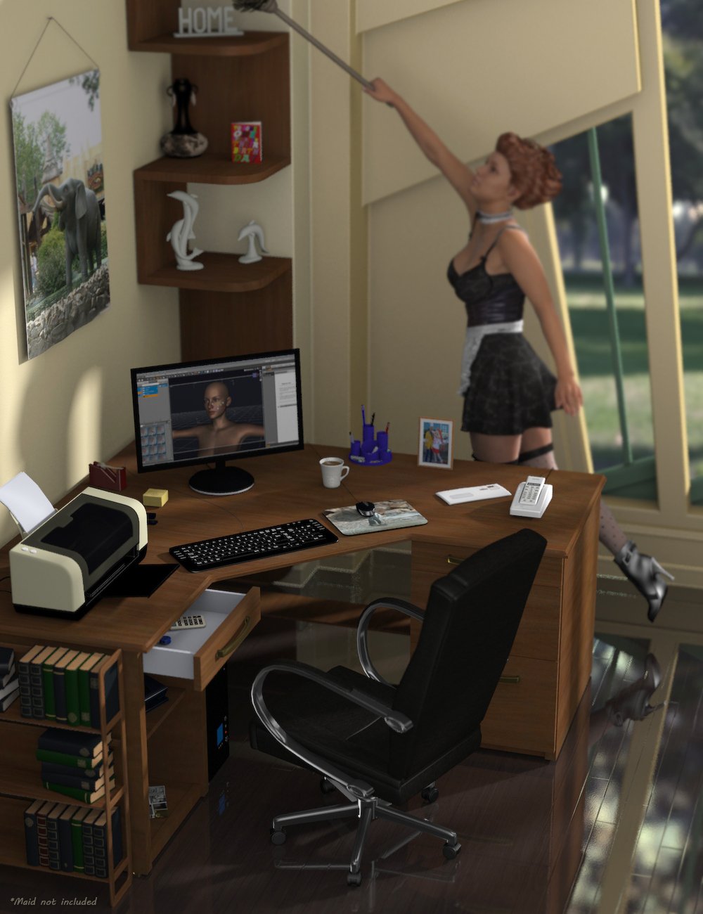Single Office Home Office by: Wee Dangerous JohnDigital Lite DesignDoctor Jellybean, 3D Models by Daz 3D