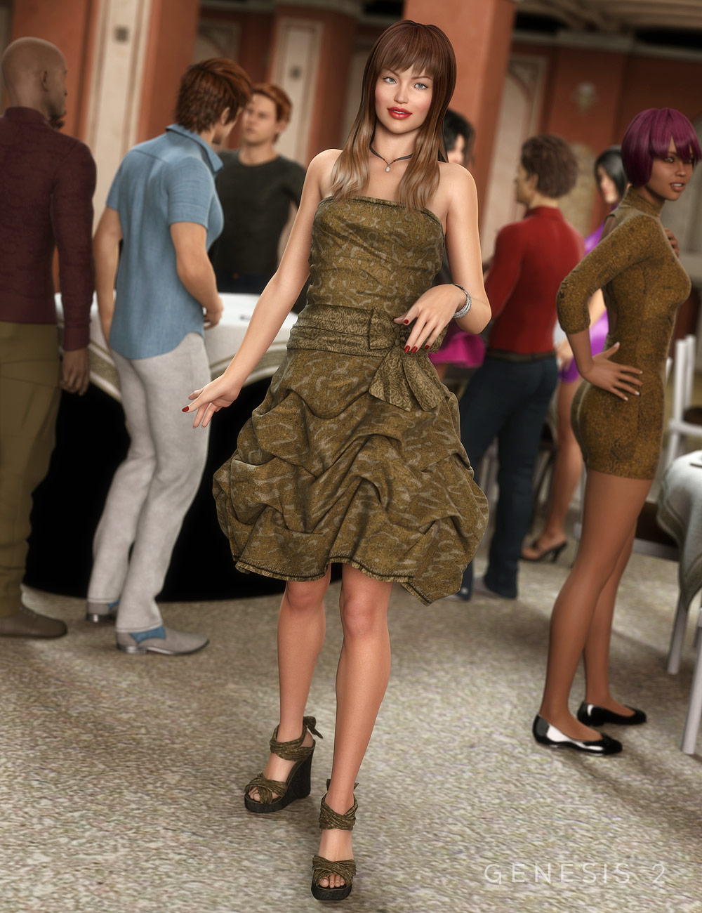 Party PickUp Dress Textures by: Sarsa, 3D Models by Daz 3D