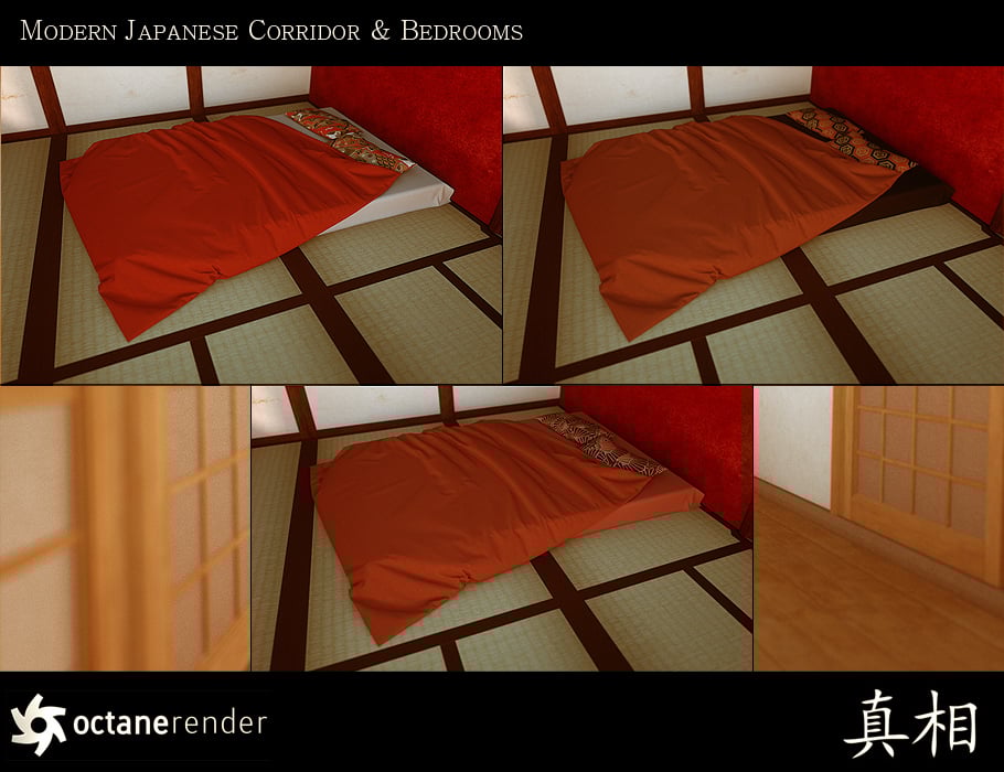 Japanese Corridor and Bedrooms Environment Japanese Corridor and Bedrooms Environment by: ForbiddenWhispersFWDesign, 3D Models by Daz 3D