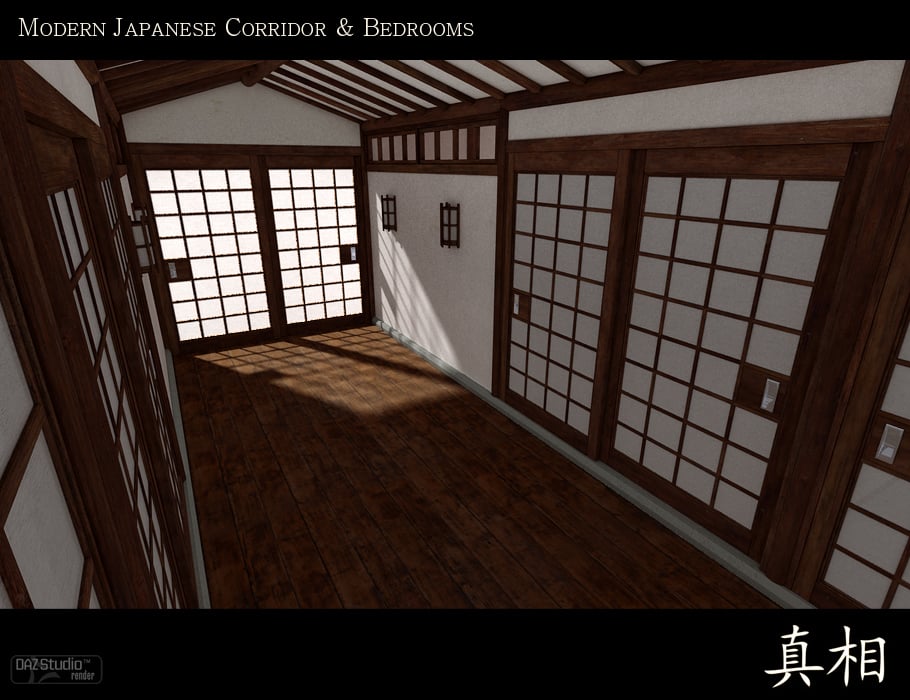 Japanese Corridor and Bedrooms Environment Japanese Corridor and Bedrooms Environment by: ForbiddenWhispersFWDesign, 3D Models by Daz 3D