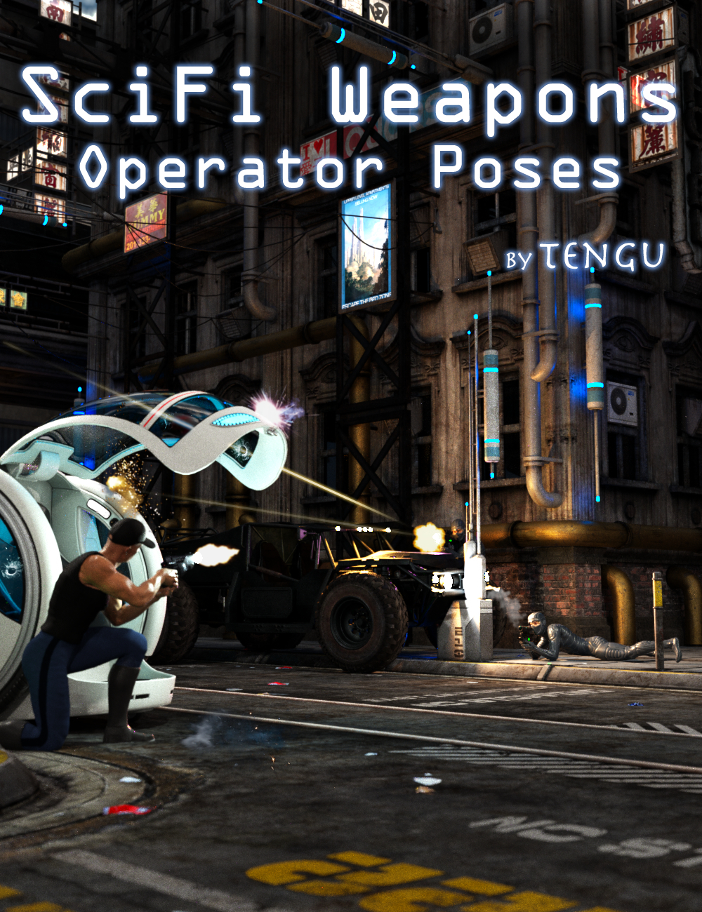 SciFi Weapons Operator Poses: Genesis 2 Male(s) by: Tengu23, 3D Models by Daz 3D
