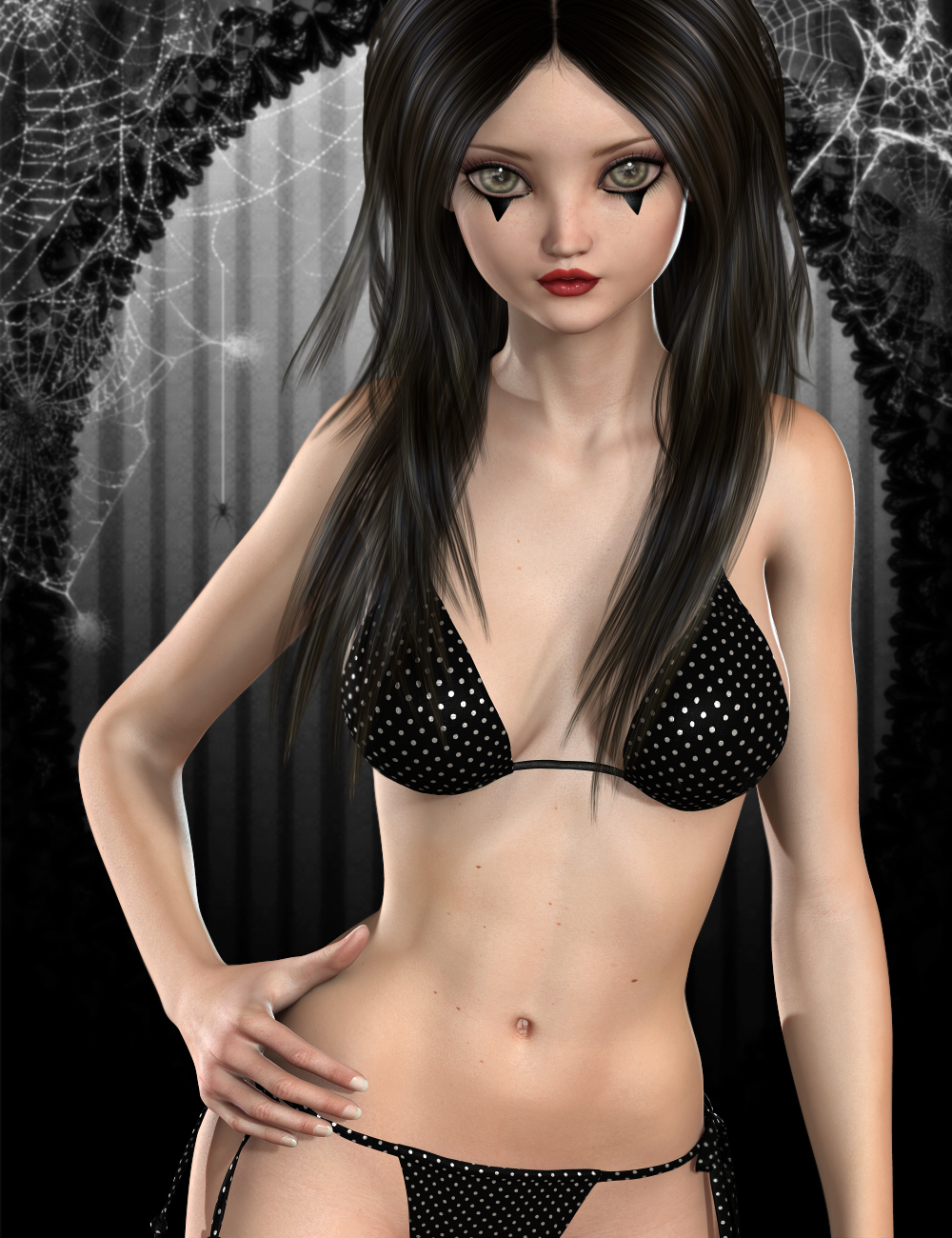Gothic Doll for Aiko 6 by: Raiya, 3D Models by Daz 3D