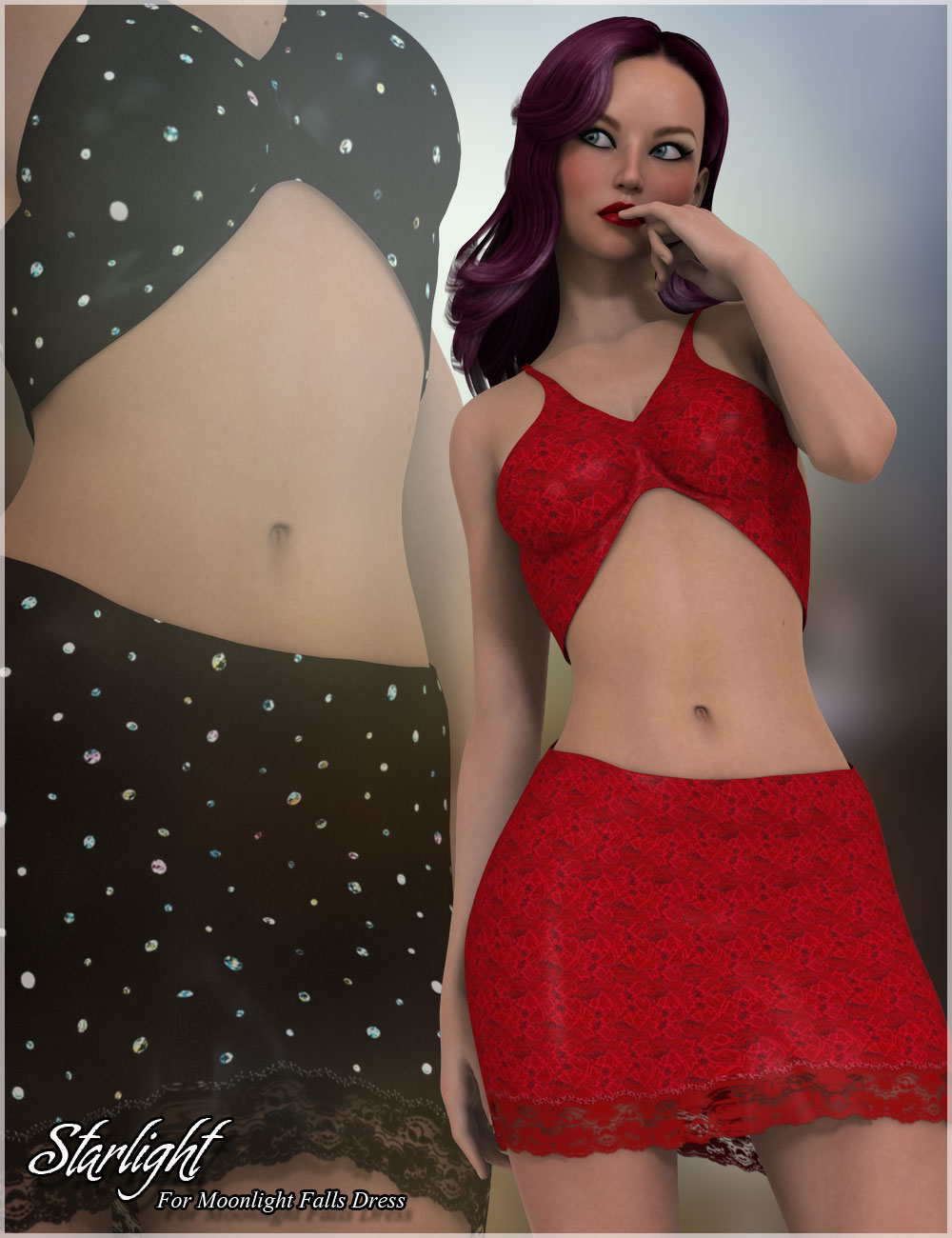 Starlight for Moonlight Falls Dress by: Belladzines, 3D Models by Daz 3D