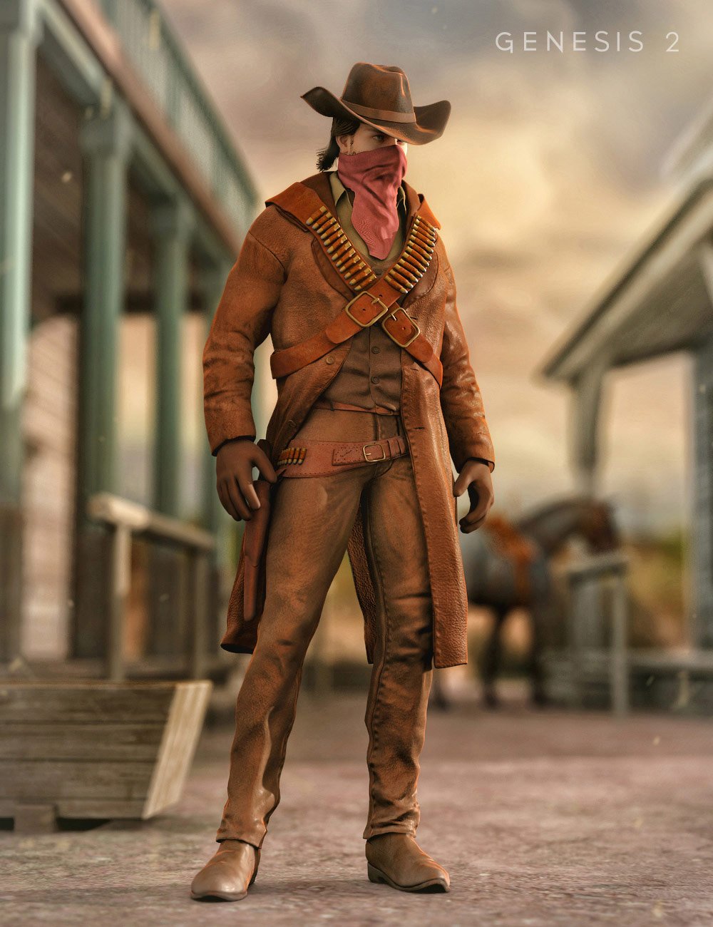 Western Outlaw for Genesis 2 Male(s) by: Yura, 3D Models by Daz 3D