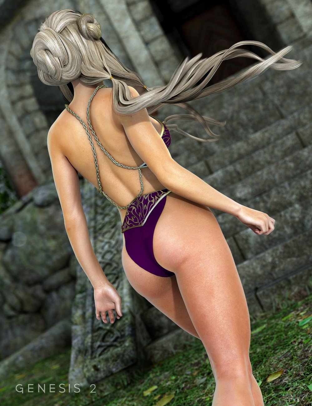 Chained Bodysuit for Genesis 2 Female(s) by: Nikisatez, 3D Models by Daz 3D
