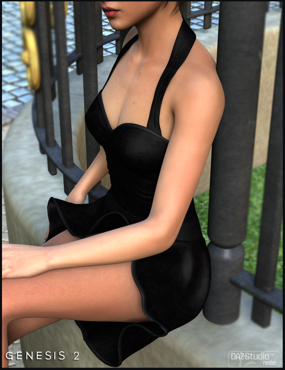 Clarice Dress For Genesis 2 Female(s) by: Nikisatez, 3D Models by Daz 3D