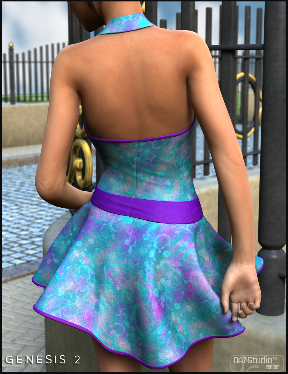 Clarice Dress For Genesis 2 Female(s) by: Nikisatez, 3D Models by Daz 3D