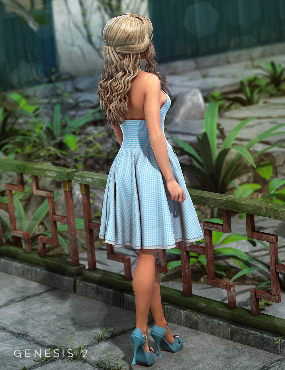 Vista Dress for Genesis 2 Female(s) by: Barbara BrundonSarsa, 3D Models by Daz 3D