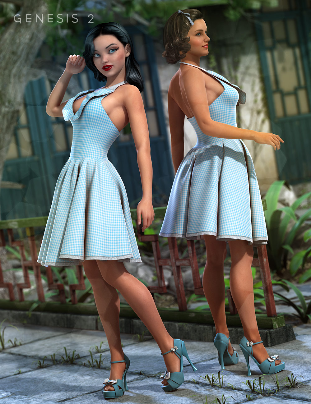 Vista Dress for Genesis 2 Female(s) by: Barbara BrundonSarsa, 3D Models by Daz 3D