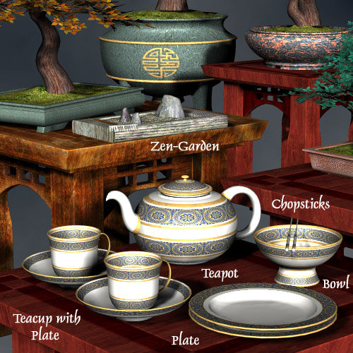 Teahouse Treasures by: , 3D Models by Daz 3D